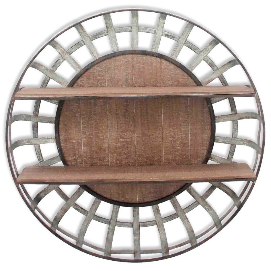 StyleCraft Wall D cor WI52452 Galvanized Metal Wood Wall Shelf